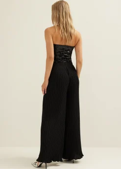 Best Cotton Club Bandeau top met pailletten zwart