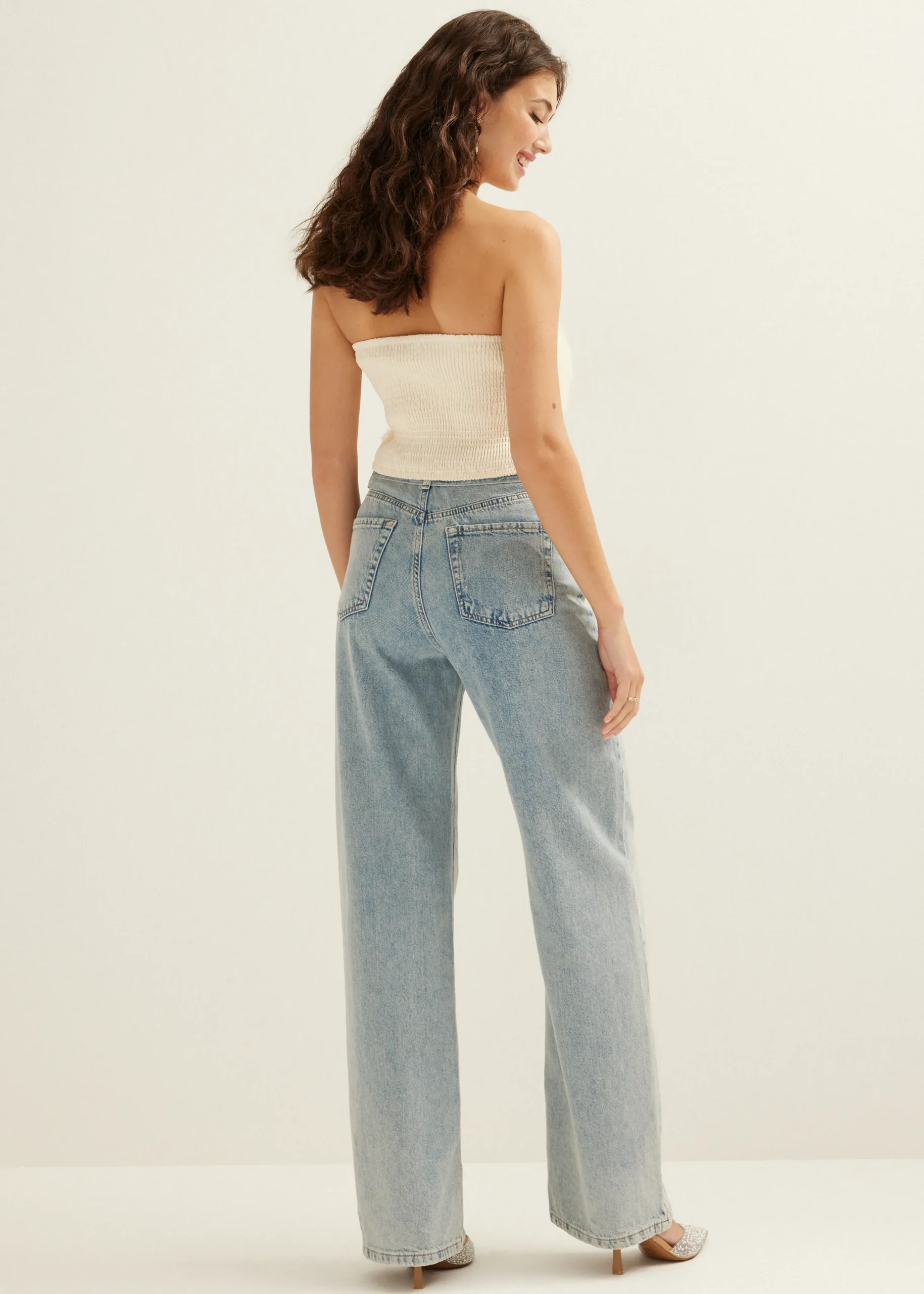 New Cotton Club Bandeau top rose ecru