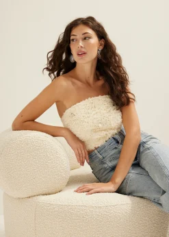 New Cotton Club Bandeau top rose ecru
