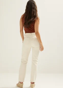 Sale Cotton Club Basic singlet breed met kant cognac