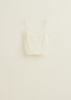 Online Cotton Club Basic singlet cropped wit,off-white