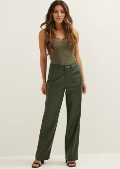 Fashion Cotton Club Basic singlet met kant detail groen,denne