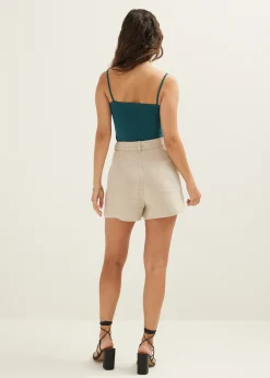 Outlet Cotton Club Basic singlet met kant detail donkeraqua