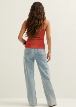 Outlet Cotton Club Basic singlet met kant detail brique
