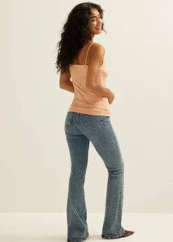 Clearance Cotton Club Basic singlet met kant detail peach,midden