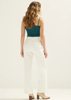Clearance Cotton Club Basic singlet met kant detail taupe,dark