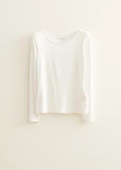 Best Cotton Club Basic top met lange mouwen wit