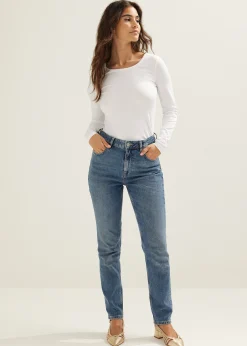 Best Cotton Club Basic top met lange mouwen wit