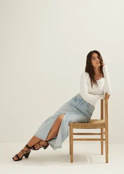 Hot Cotton Club Basic top met lange mouwen wit,off-white