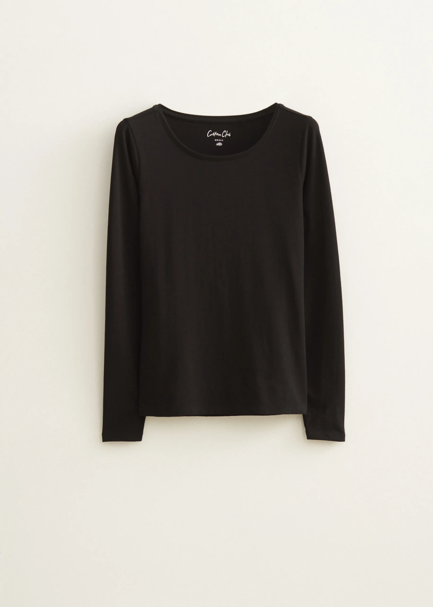 Sale Cotton Club Basic top met lange mouwen zwart