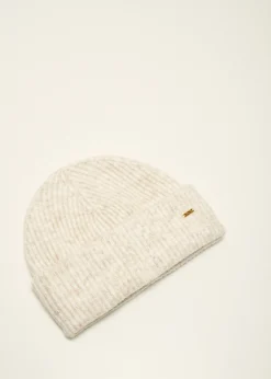 Sale Cotton Club Beanie met logo lichtzand