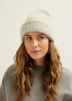 Clearance Cotton Club Beanie wolmix grijs,lichtmelee