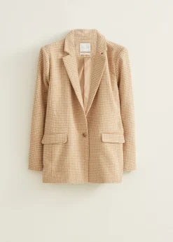 Fashion Cotton Club Blazer geruit patroon zand