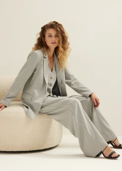 Fashion Cotton Club Blazer met krijtstreep grijsgem&ecirc;leerd