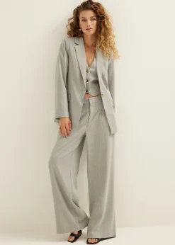 Fashion Cotton Club Blazer met krijtstreep grijsgem&ecirc;leerd