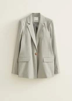 Fashion Cotton Club Blazer met krijtstreep grijsgem&ecirc;leerd
