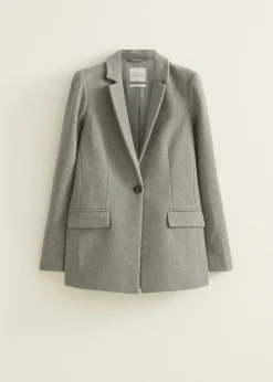 Fashion Cotton Club Blazer van wolmix antracietgemêleerd