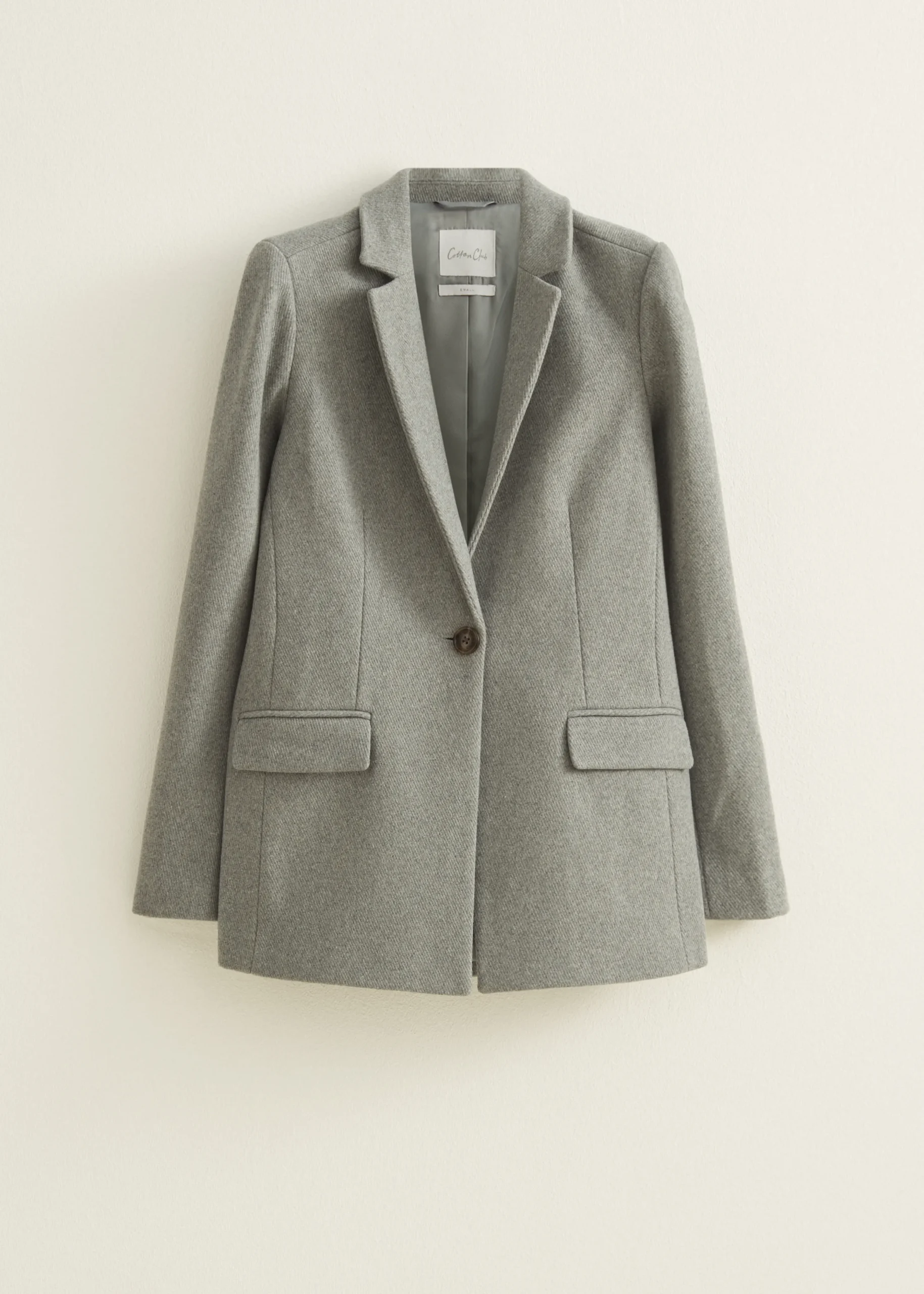 Fashion Cotton Club Blazer van wolmix antracietgemêleerd