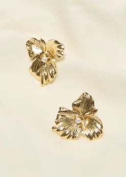 Outlet Cotton Club Bloem oorbellen goud