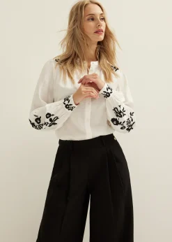 New Cotton Club Blouse geborduurde bloemen wit,off-white