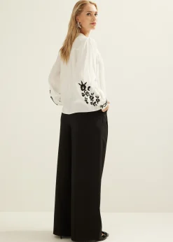 New Cotton Club Blouse geborduurde bloemen wit,off-white