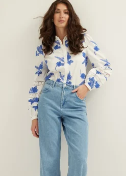 Online Cotton Club Blouse met borduurwerk wit,off-white