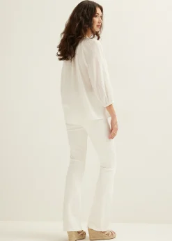 Clearance Cotton Club Blouse met geborduurde details wit,off-white