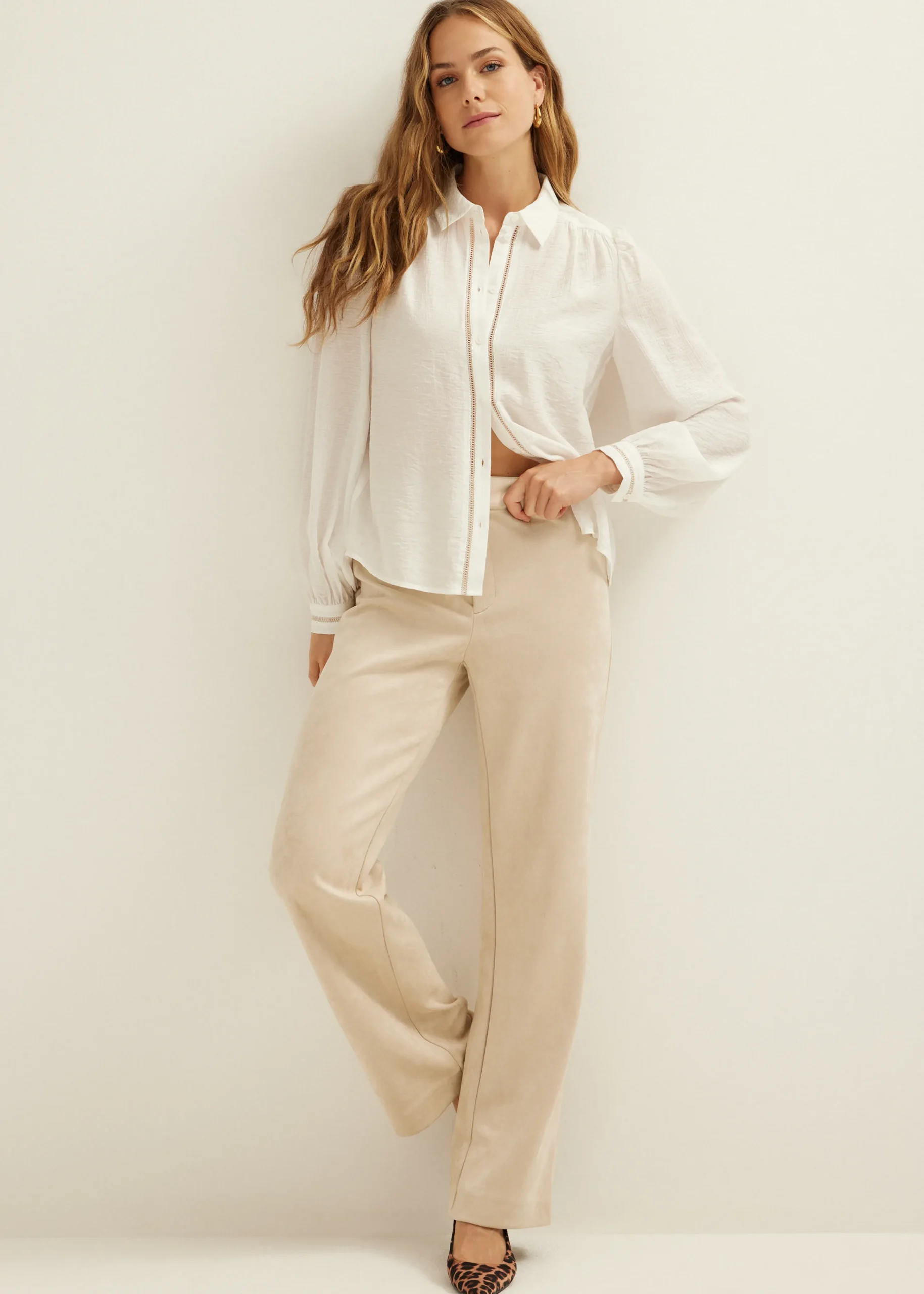 Discount Cotton Club Blouse met lurex details wit,off-white