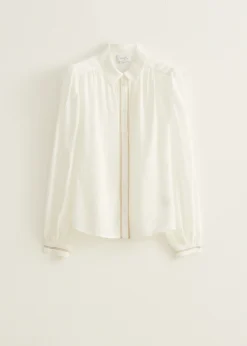 Discount Cotton Club Blouse met lurex details wit,off-white