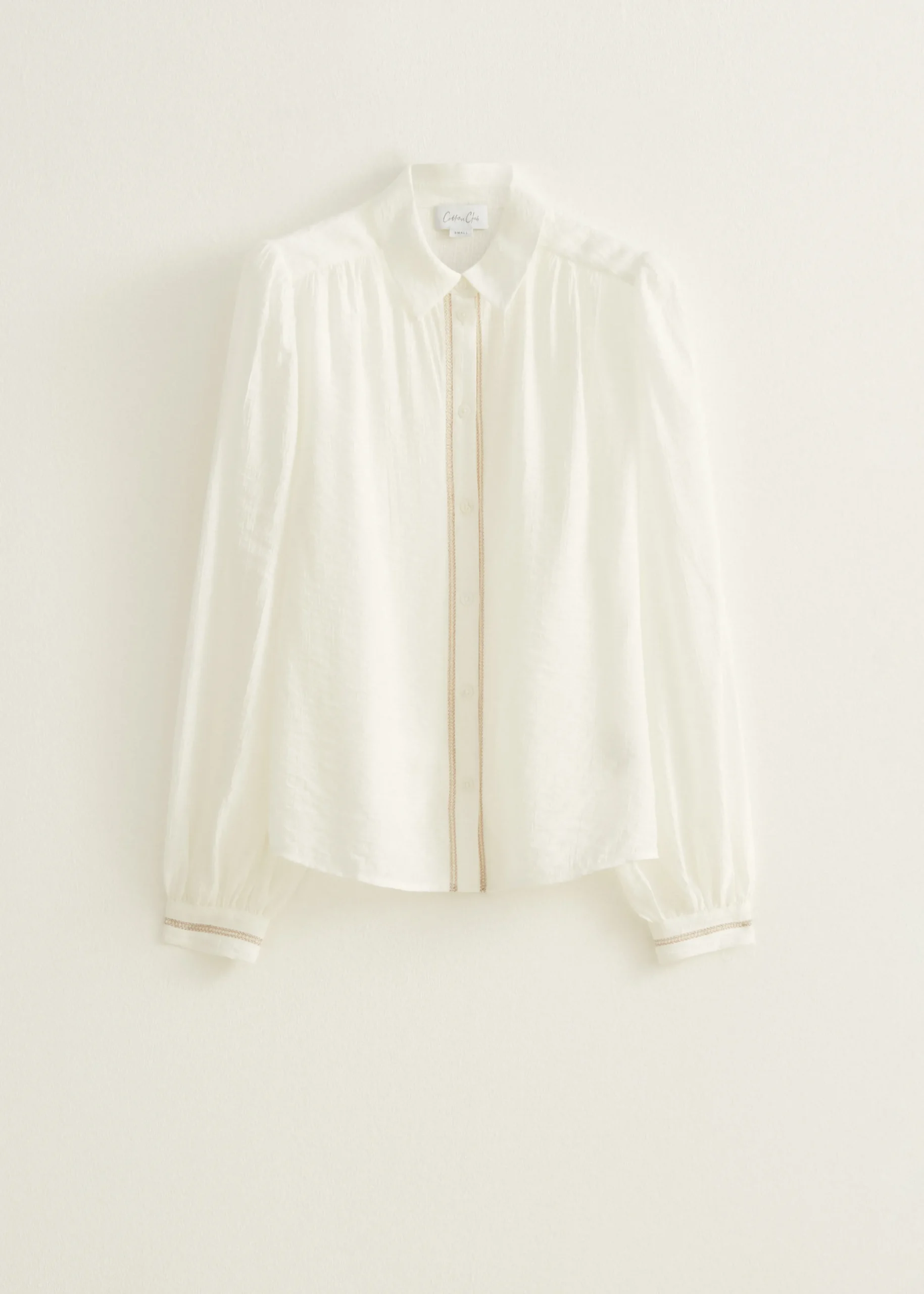 Discount Cotton Club Blouse met lurex details wit,off-white