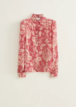 Outlet Cotton Club Blouse met print mauve