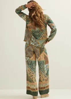 Online Cotton Club Blouse met scarf print meerkleurig
