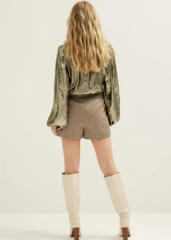 New Cotton Club Blouse met strik goud