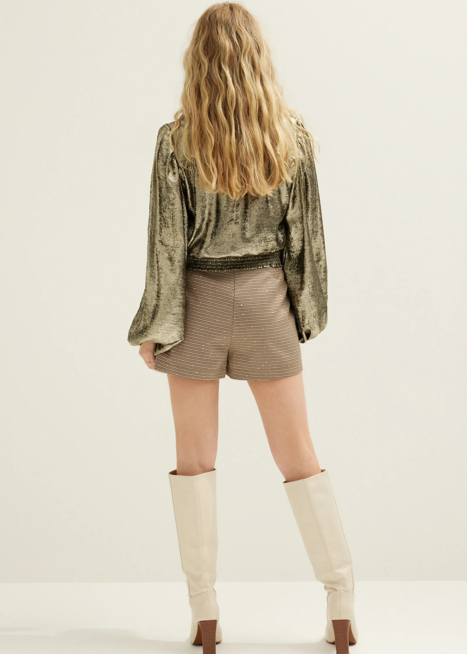 New Cotton Club Blouse met strik goud