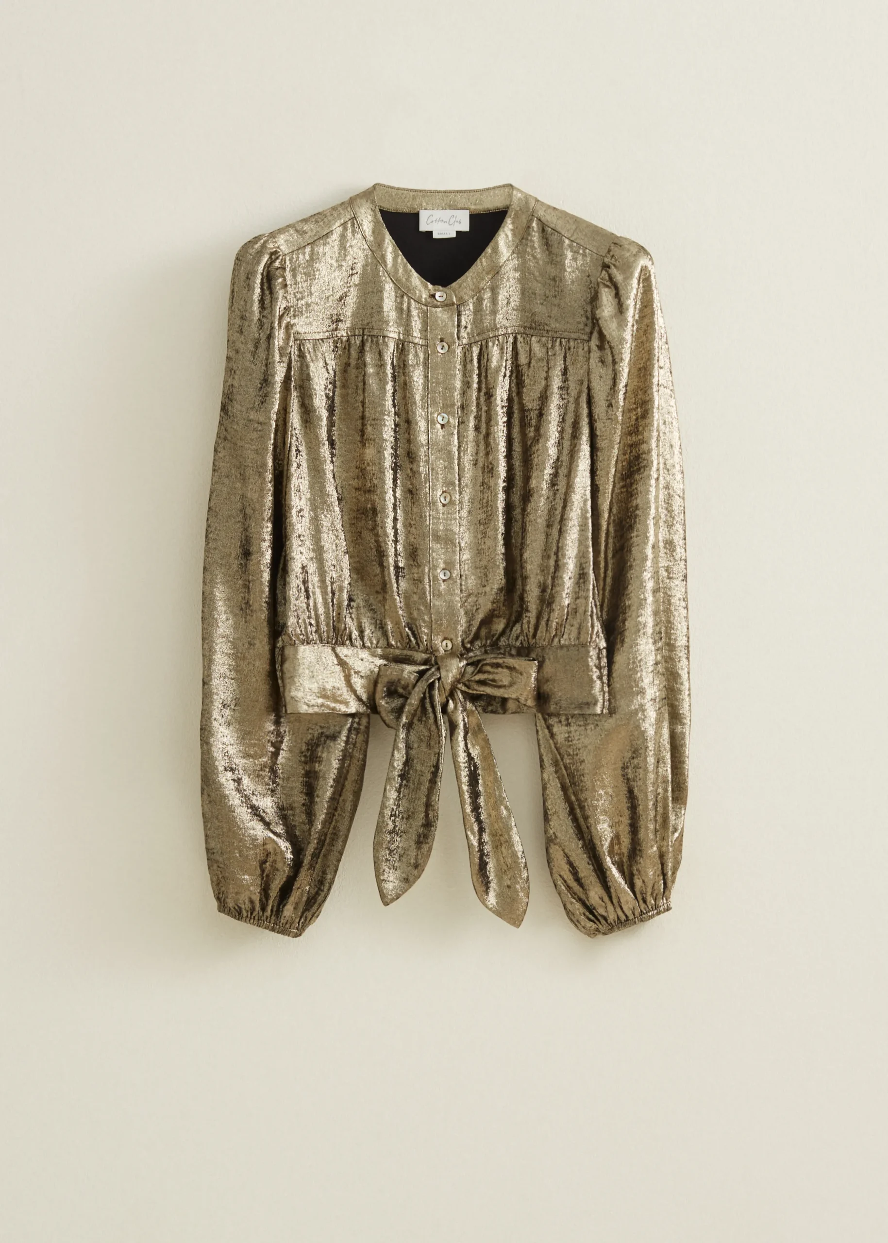New Cotton Club Blouse met strik goud