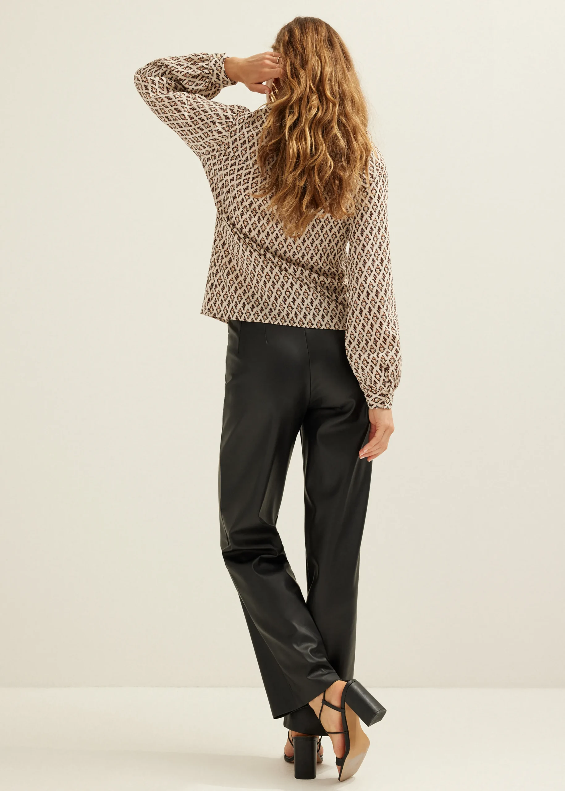 Sale Cotton Club Blouse met structuur lichtzand