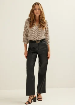 Sale Cotton Club Blouse met structuur lichtzand