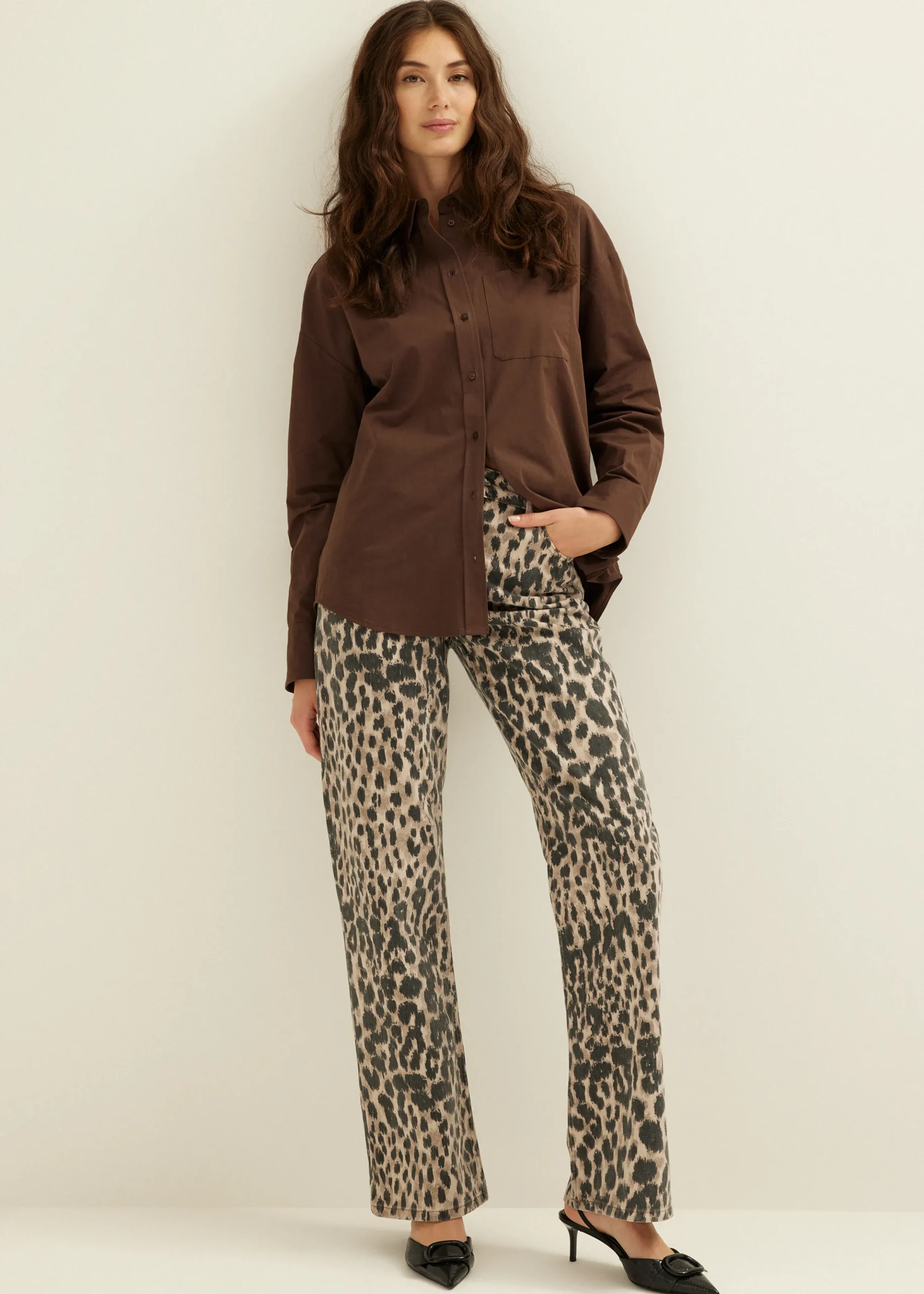 Best Cotton Club Blouse van poplin choco