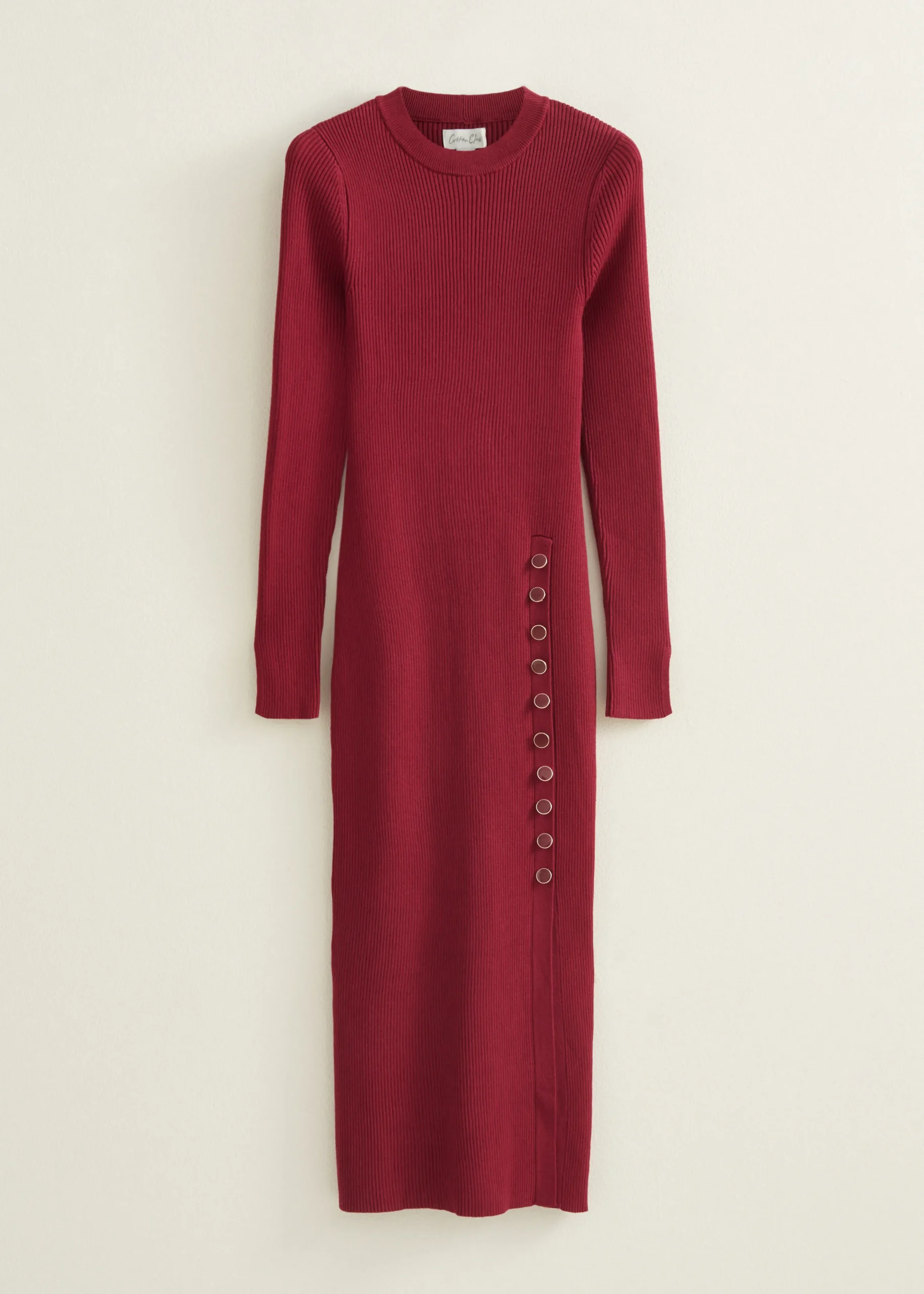New Cotton Club Bodycon jurk met knopen bordeaux,licht
