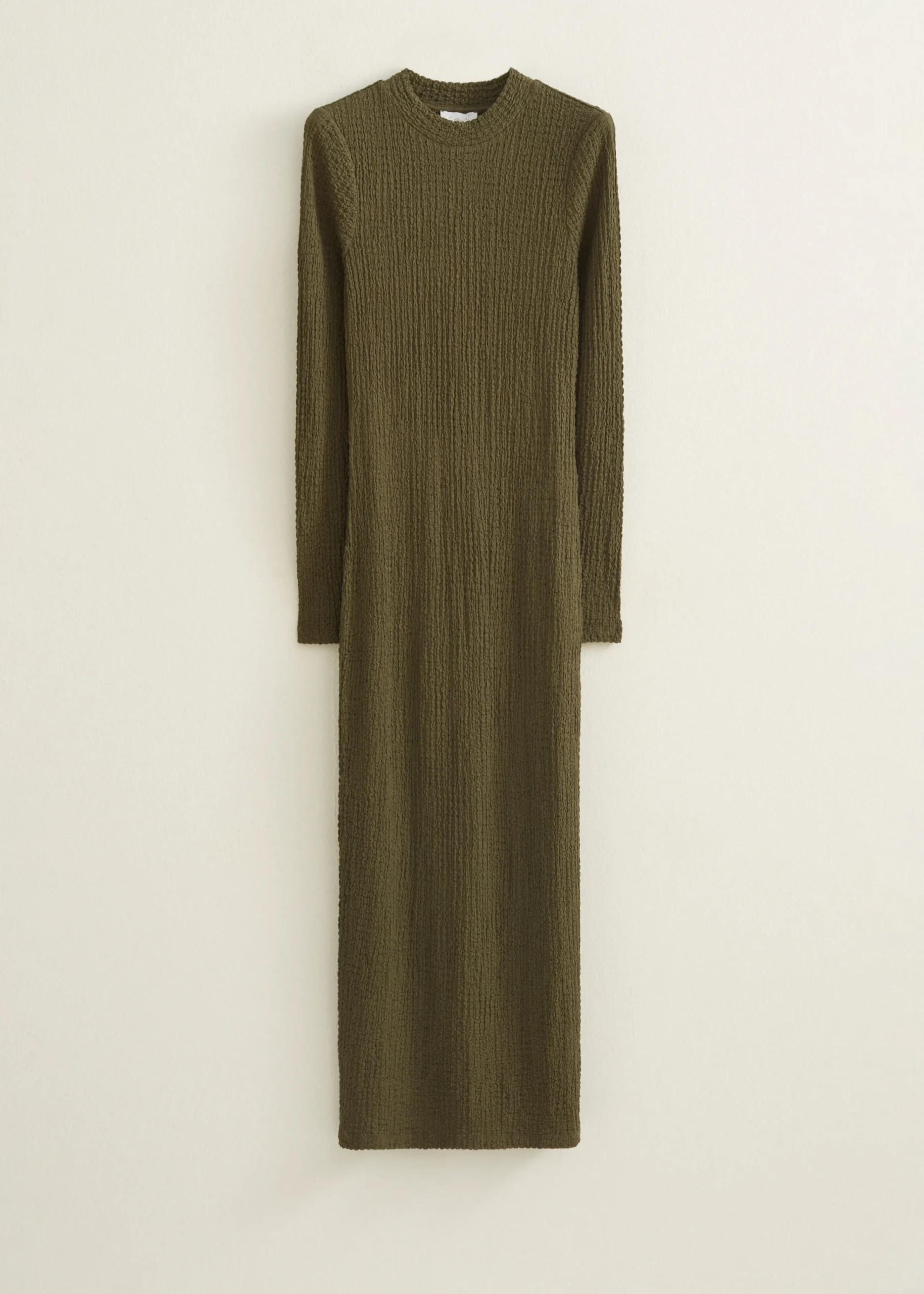Best Cotton Club Bodycon jurk met structuur groen,denne