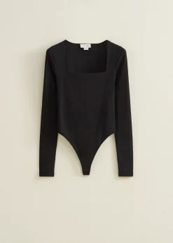 New Cotton Club Body met lange mouw zwart