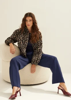 Best Cotton Club Bomberjack met panterprint meerkleurig
