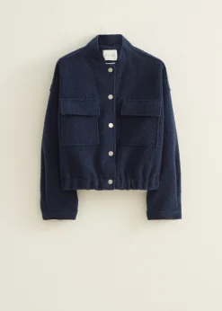 Online Cotton Club Bomberjack met wol look indigo