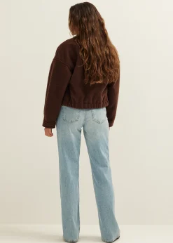 Discount Cotton Club Bomberjack met wol look choco