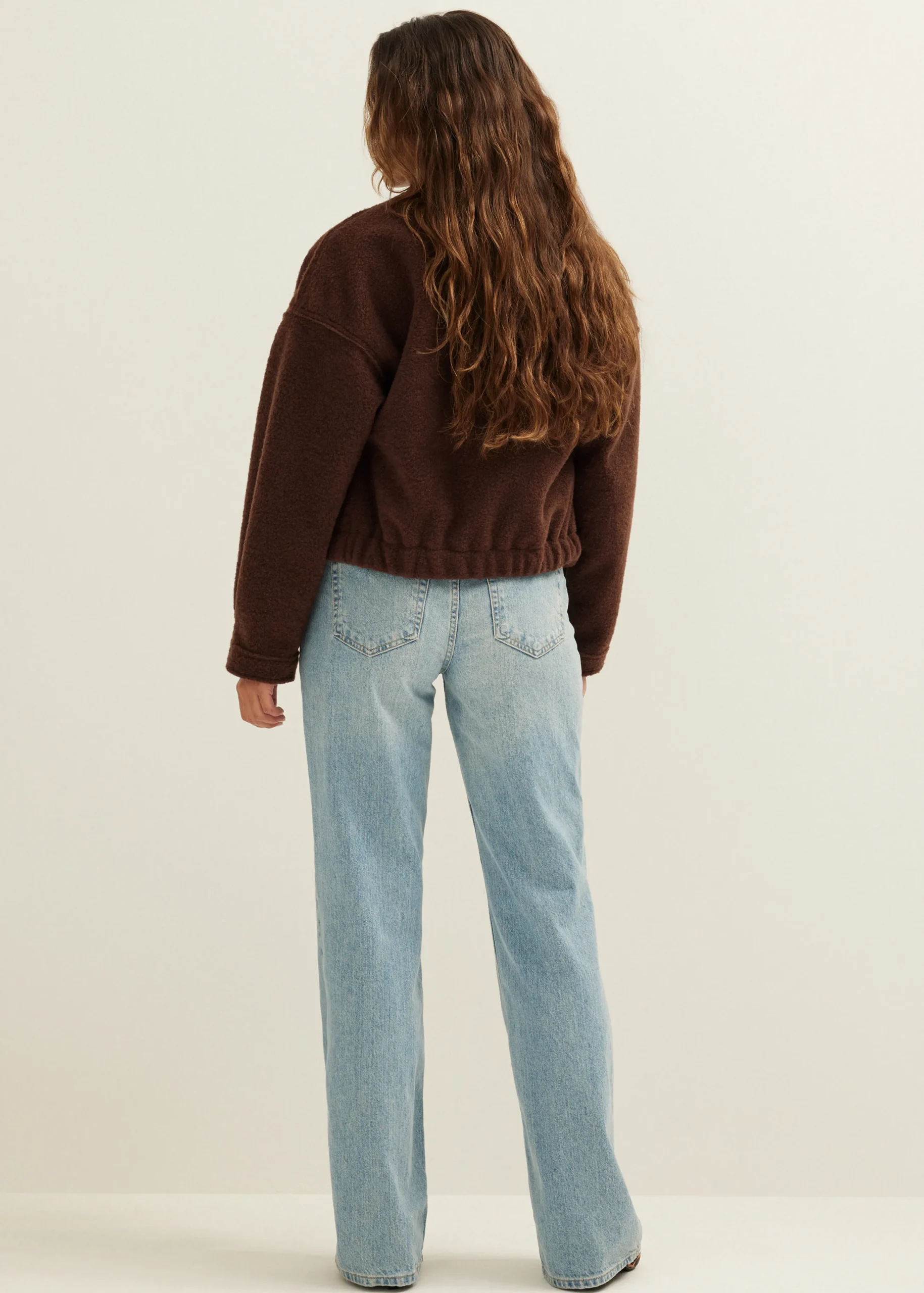 Discount Cotton Club Bomberjack met wol look choco