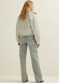 Best Cotton Club Bomberjack van wolmix grijs,lichtmelee