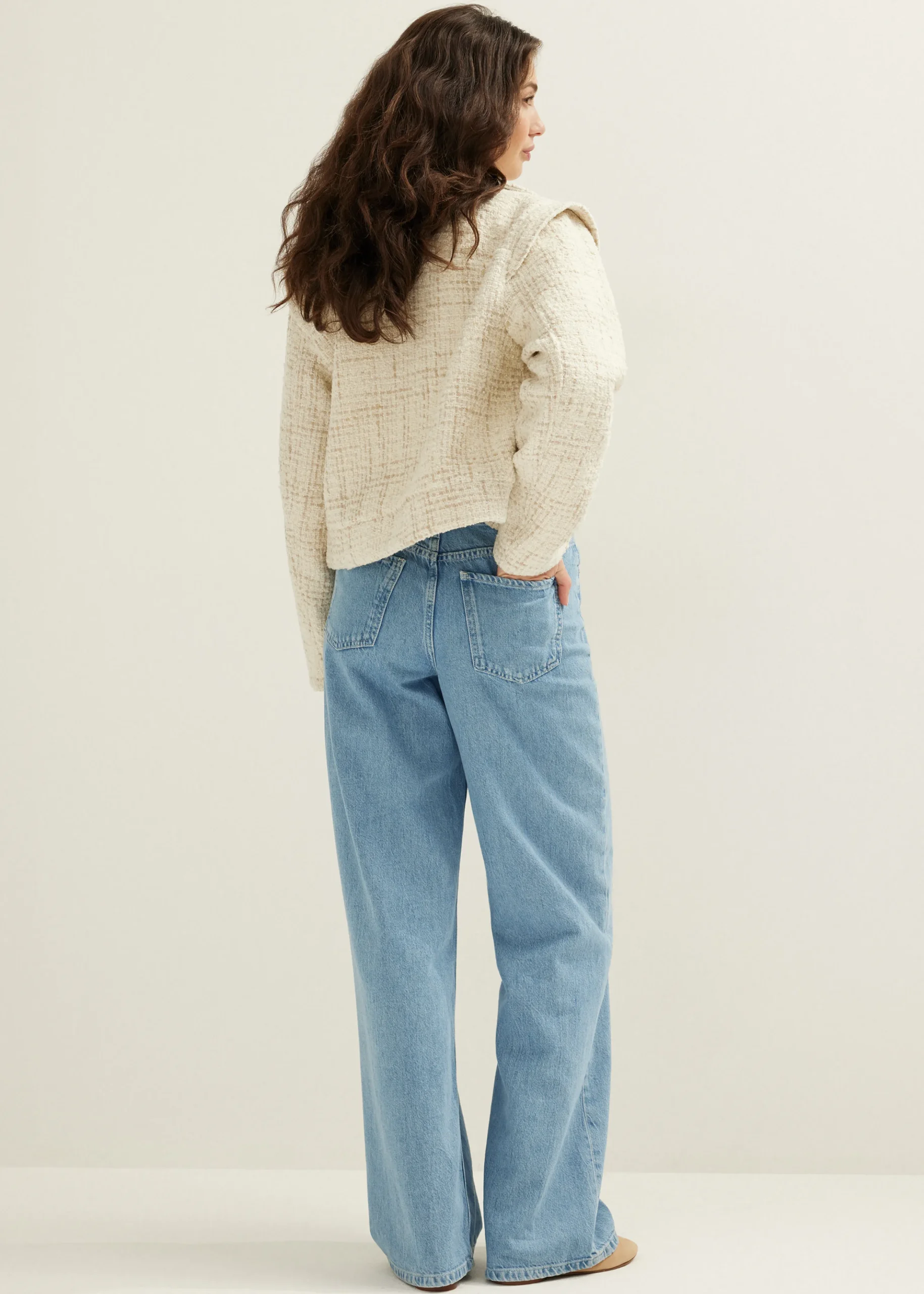 Outlet Cotton Club Boucle jas ecru