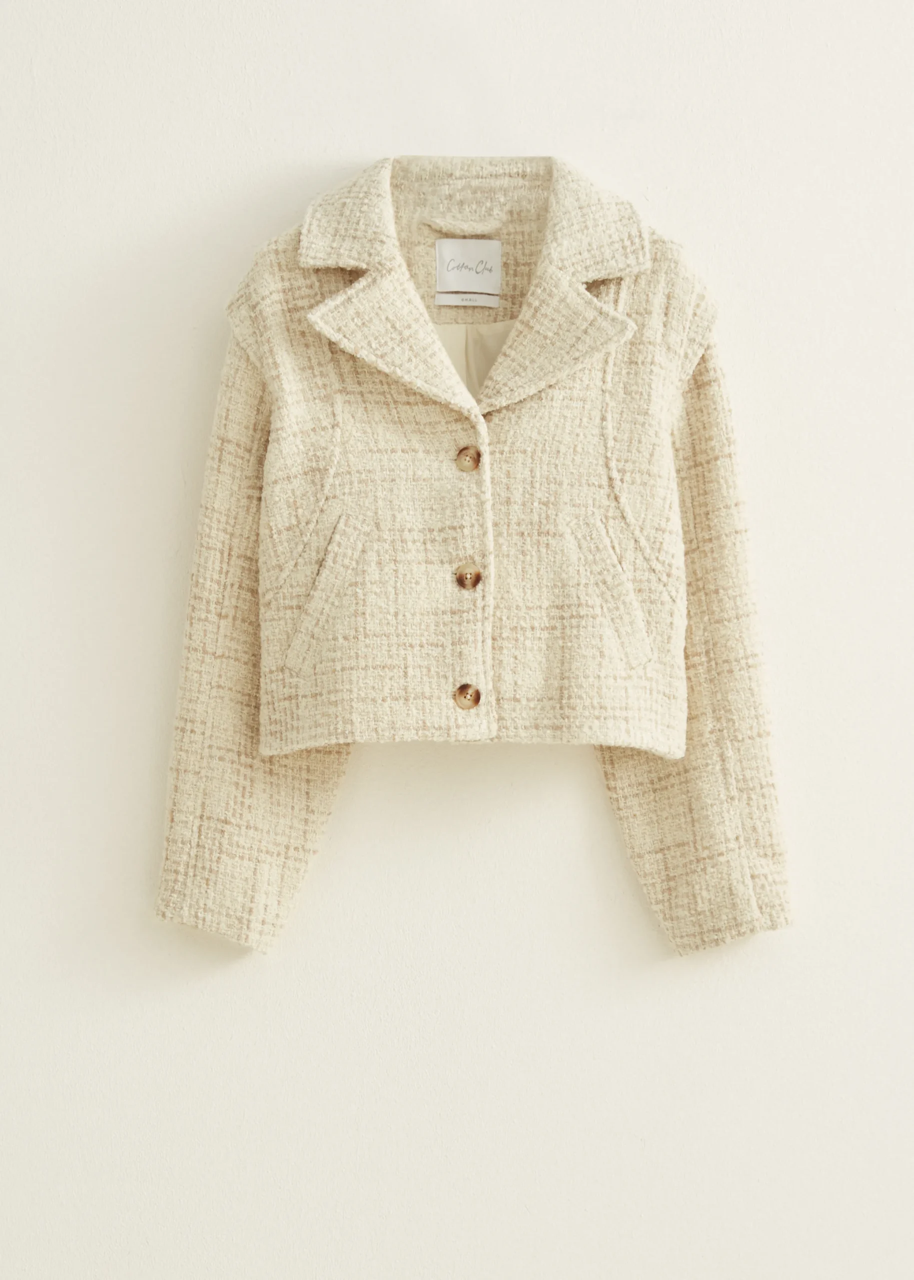 Outlet Cotton Club Boucle jas ecru