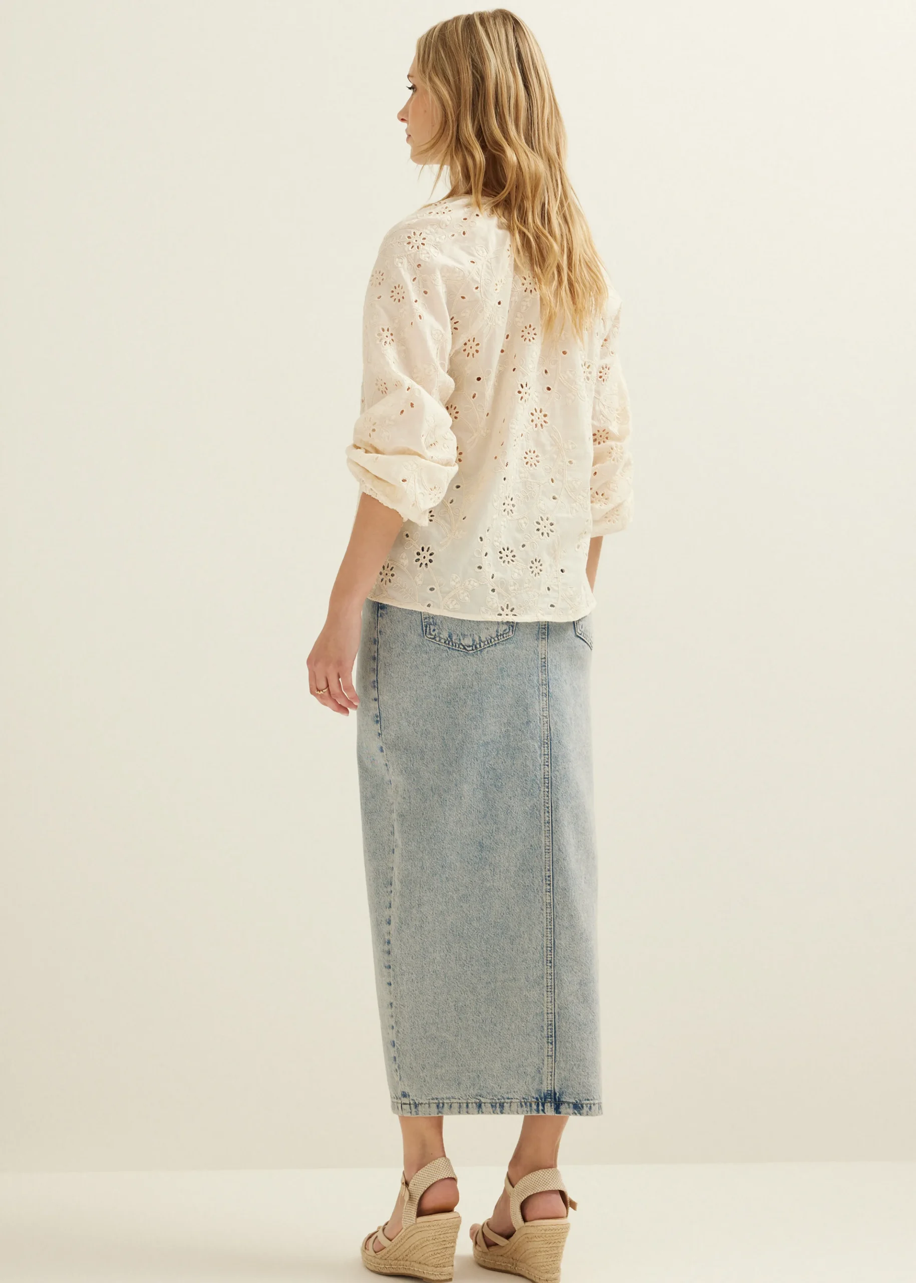 Online Cotton Club Broderie top ecru