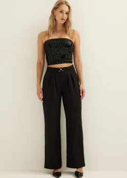 Sale Cotton Club Broek met ceintuur zwart